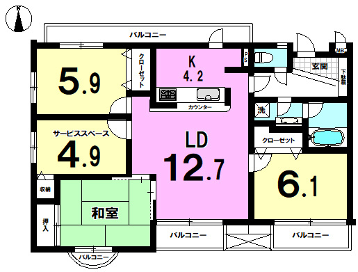 コレツィオーネ東山南棟の間取り|『最上階』×『南西角住戸』×『両面バルコニー』　