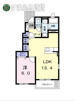 【間取り】 | フォルシュ　Ⅰ　岡崎市橋目町