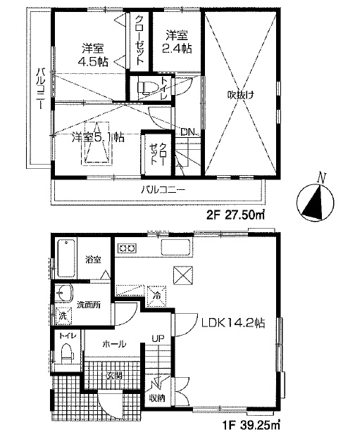 川越市今成1丁目　3LDKカースペース付き　中古戸建の間取り