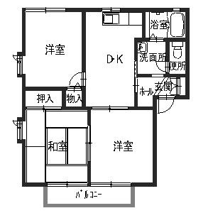 ハローヴィレッジＡ棟の間取り