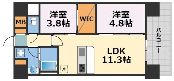 アーバネックス新町Ⅱの間取り