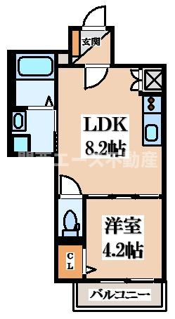 【間取り】 | F asecia AMUZⅡ