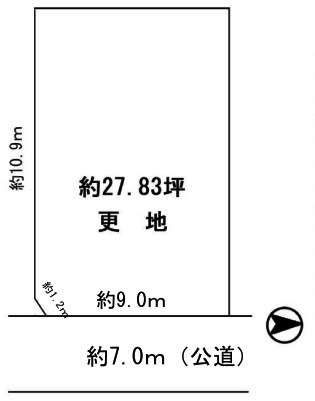 比企郡川島町吹塚　建築条件なし売地　東武東上線『若葉駅』バス13分　【中山小学区】