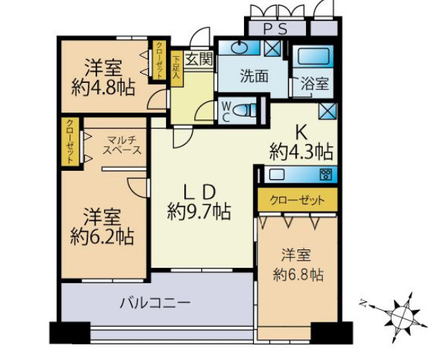 アーバンパレスアルカディア春日原の間取り|アーバンパレスアルカディア春日原（3LDK）