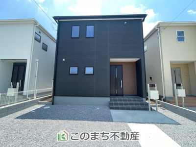 【外観】 | LiveleGarden.S宇都宮白沢町第3 | 建物完成につきご内覧可能です！飽きのこないシンプルな外観と閑静な住宅街は永住の地にピッタリです♪