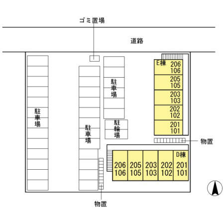サンハイツ小中島の区画図