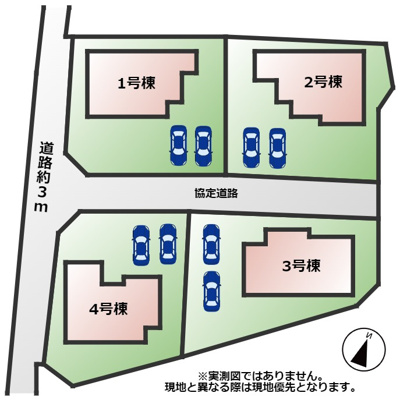 【区画図】 | いろどりアイタウン栃木市箱森町22-P1 | 【全4棟】各号棟の詳細については、お気軽にお問い合わせください♪