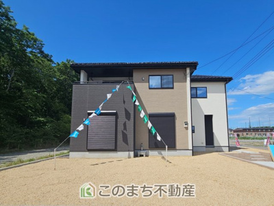 【外観】 | いろどりアイタウン那須塩原市埼玉22-P4 | 建物完成につき内覧可能です！
飽きのこないシンプルな外観と
閑静な住宅街は永住の地にピッタリです♪