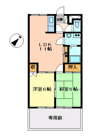 クオリティーハイムの間取り|間取り反転