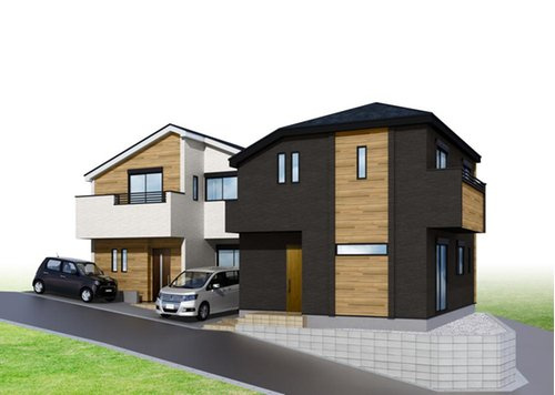 【横浜市旭区中尾1丁目23-4全2棟新築戸建1号棟】★仲介手数料無料★（中尾小学校・希望が丘中学校）の外観パース