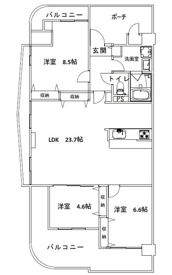 【間取り】 | シャトー・サンパークスクエア