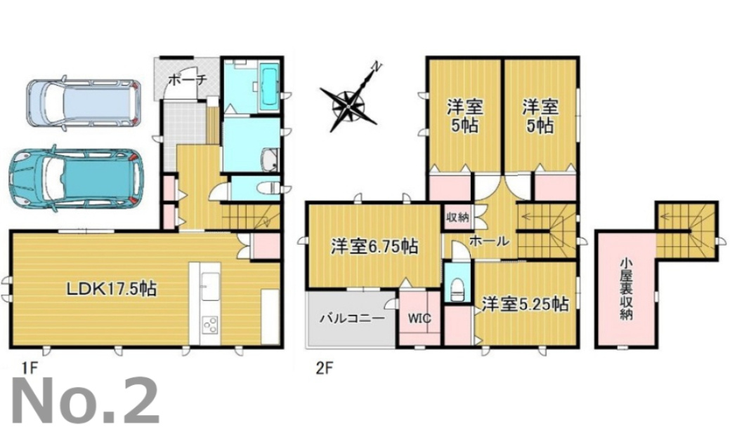 安佐北区可部南1丁目　新築一戸建て(全5棟)の間取り