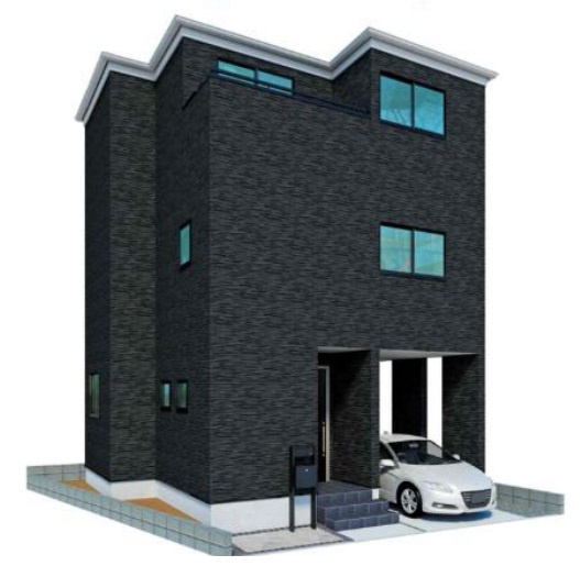 越谷市恩間　新築戸建ての外観パース