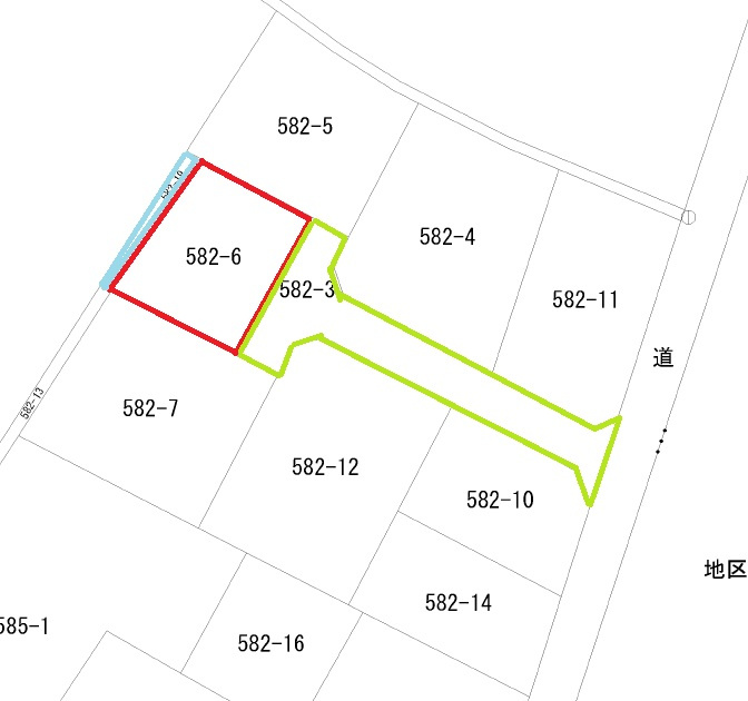 加須山　のどかな住宅街の土地の区画図