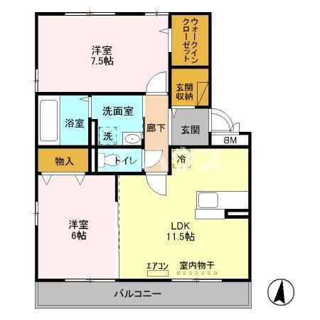 クロシェット Aの間取り