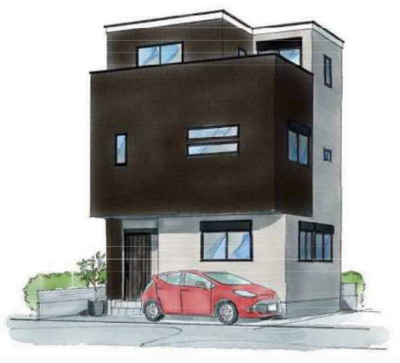 【外観パース】 | 江東区亀戸７丁目の新築戸建