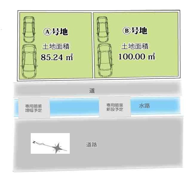 伊丹市広畑３丁目　建築条件無土地の区画図|B号地、敷地面積100㎡の建築条件無