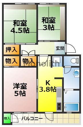 泉北茶山台２丁3番22号棟の間取り