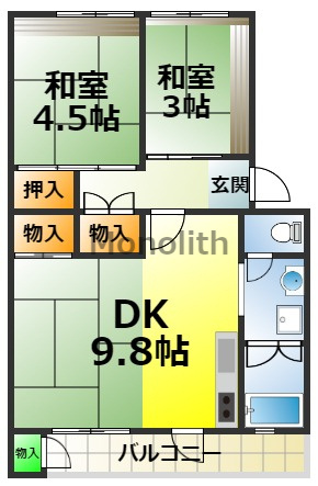 泉北茶山台２丁3番22号棟の間取り