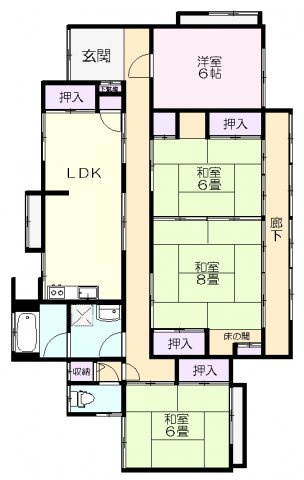 さくら台住宅の間取り|平家の戸建て賃貸です