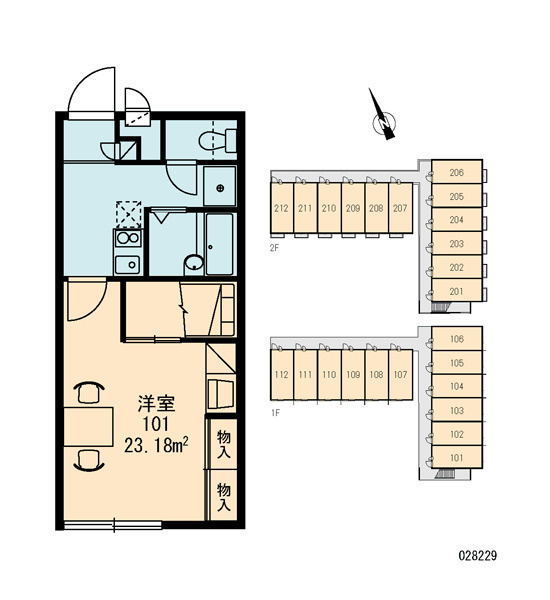 レオパレスサンクレール柏Bの区画図|画像3
