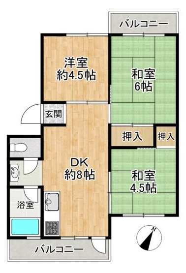 【間取り】 | 上高丸厚生年金住宅 3号棟