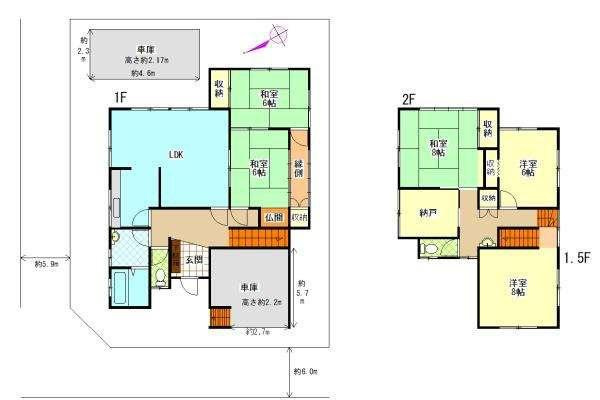 橋本市城山台1丁目　中古戸建の間取り