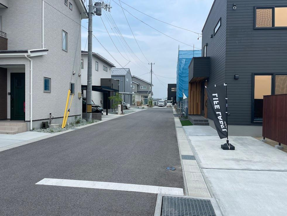 寒河江市西根【新築建売住宅】の前面道路含む現地写真|前面道路