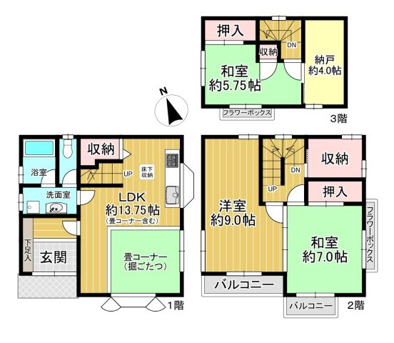 高石市東羽衣５丁目戸建の間取り