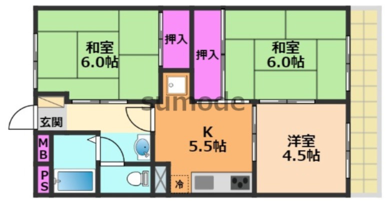 寺田ハイツの間取り