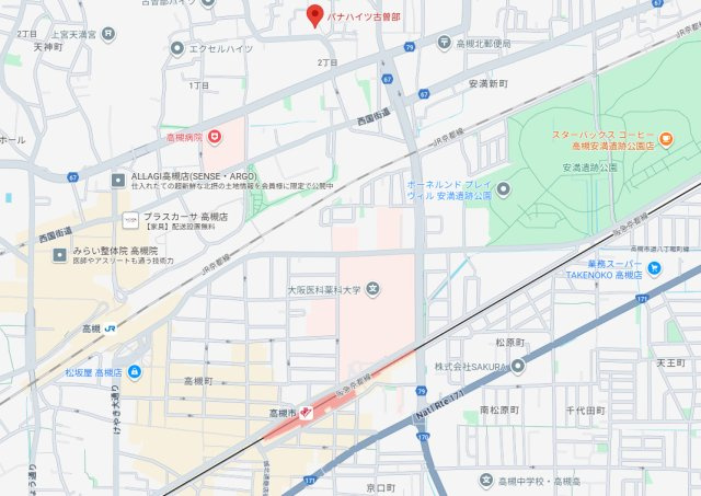 パナハイツ古曽部の地図