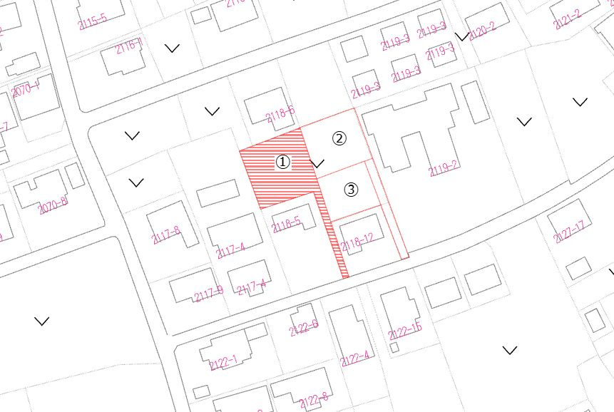 都城市高城町大井手の売地の土地図
