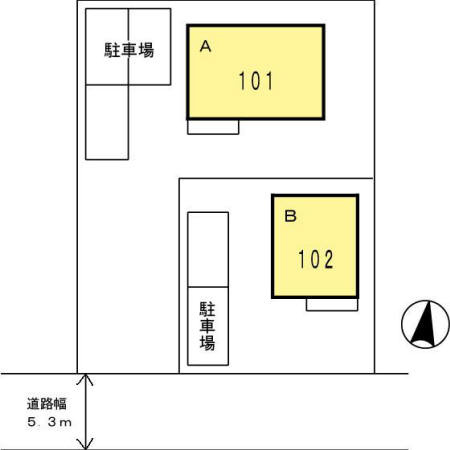 熊本市中央区大江２丁目のアパートの区画図