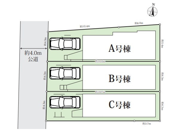 【区画図】 | 中野区上高田５丁目　新築戸建C号棟 | 新井薬師駅まで徒歩６分の利便性♪１６．９帖のＬＤＫ♪♪
１階には明るい室内環境を作るトップライトを設置♪