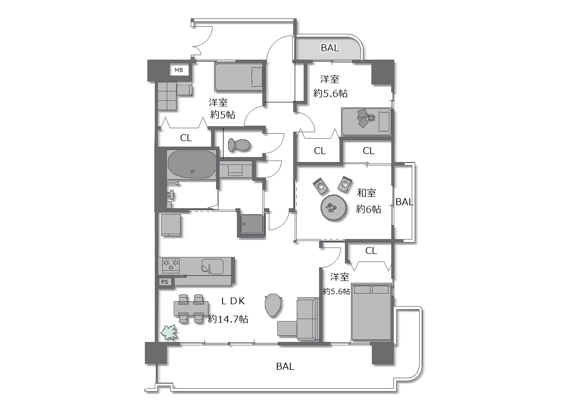 セントラルパレス大今里ステーションアヴェニューの間取り