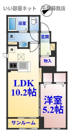 プリムヴェールⅢの間取り|ひと味違う？不動産屋のイメージを変えたい！『いい部屋ネット千葉蘇我店』へ是非お越しください♪