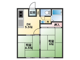 2DKの間取りとなっております。