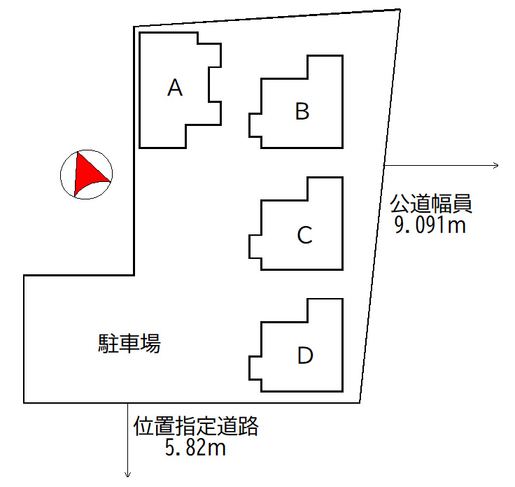 春採2丁目《借家4戸》の区画図