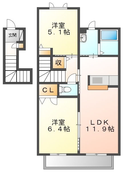 セントポーリア　Ｄの間取り