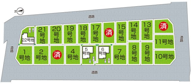 尼崎市東園田町　新築一戸建ての区画図
