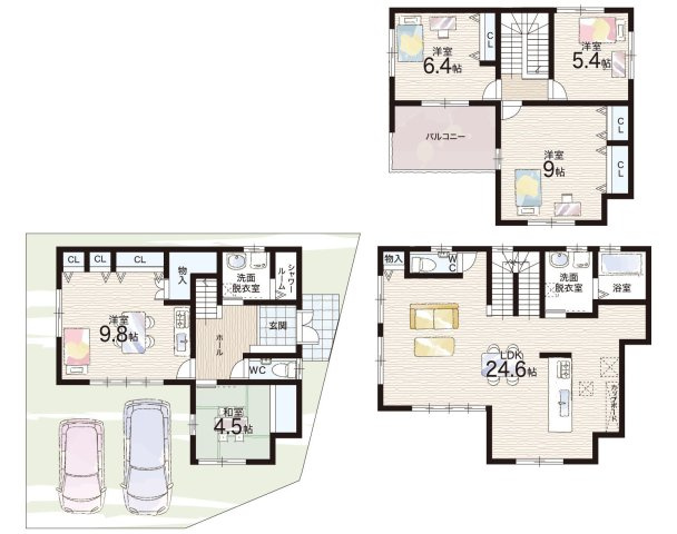 尼崎市東園田町　新築一戸建ての間取り|２２号地