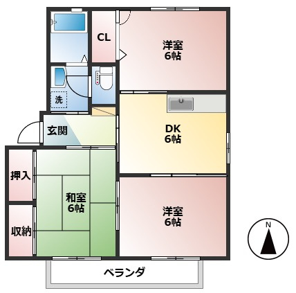ラポール波須Bの間取り