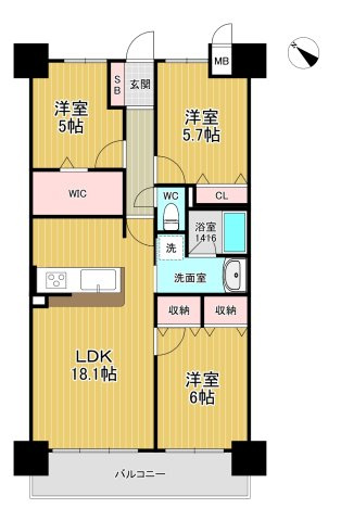 アルファスマート西国分Ⅱの間取り