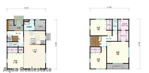 宇多津町長縄手　新築未入居戸建ての間取り