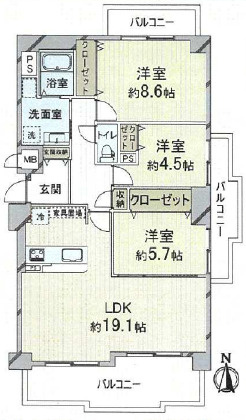 【間取り】 | セントポリア北大阪ヴィゾン弐番館