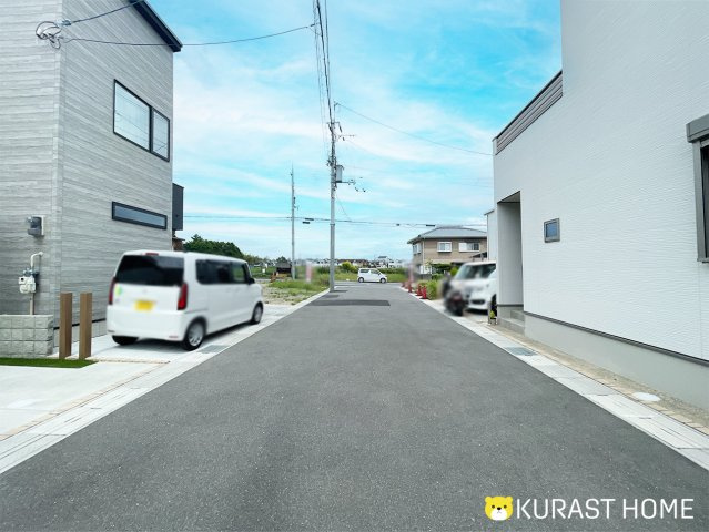 長岡京市奥海印寺大見坊　建築条件なし土地の前面道路含む現地写真