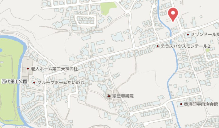 長岡京市奥海印寺大見坊　建築条件なし土地の地図