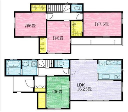 野田市清水公園東　中古戸建　平成26年築の間取り