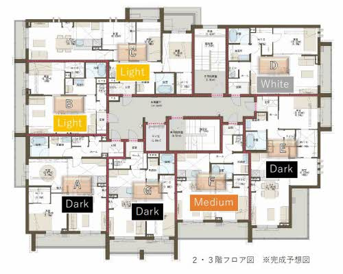 菊池郡菊陽町大字津久礼の賃貸マンションの区画図