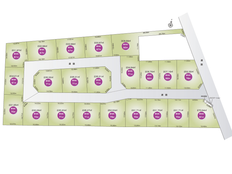 【区画図】小山市田間15号地(全22区画)■ファイブイズホーム■